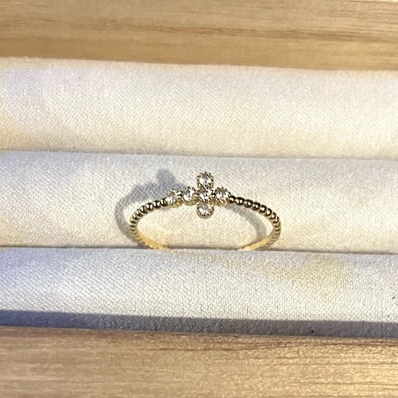 Gold Cross Cz Ring 💍 - Picture 2 of 8